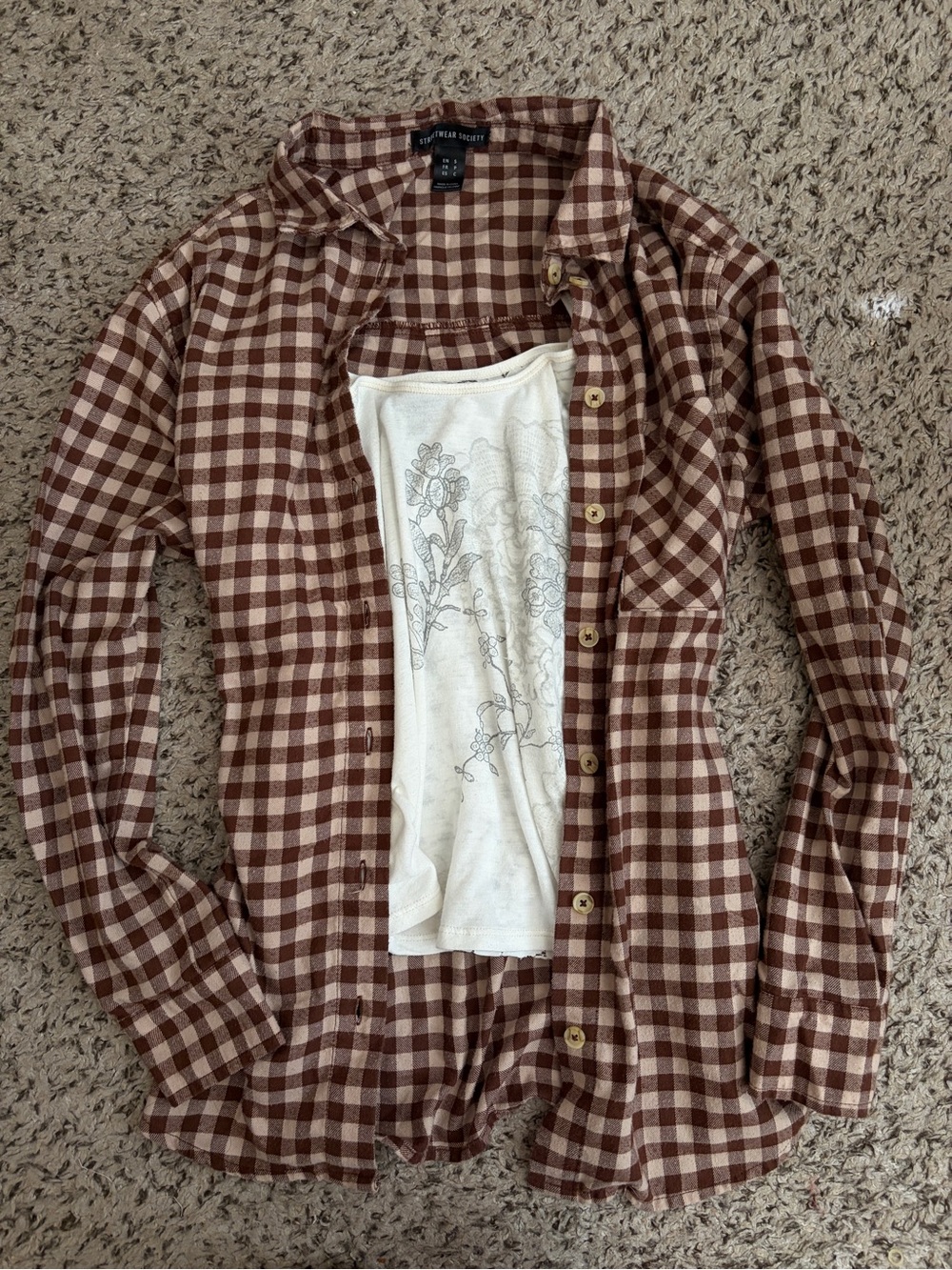 Preppy Plaid Button‑Front Long Sleeve